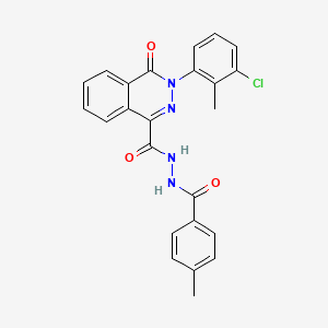 molecular formula C24H19ClN4O3 B2628436 3-(3-chloro-2-methylphenyl)-N'-(4-methylbenzoyl)-4-oxo-3,4-dihydro-1-phthalazinecarbohydrazide CAS No. 866039-05-6