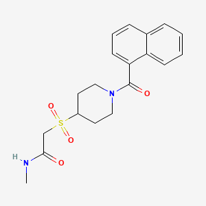molecular formula C19H22N2O4S B2628437 2-((1-(1-萘酰)哌啶-4-基)磺酰基)-N-甲基乙酰胺 CAS No. 1797016-97-7