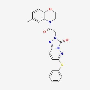molecular formula C22H19N5O3S B2628441 2-(2-(6-甲基-2H-苯并[b][1,4]恶嗪-4(3H)-基)-2-氧代乙基)-6-(苯硫基)-[1,2,4]三唑并[4,3-b]哒嗪-3(2H)-酮 CAS No. 1242900-95-3