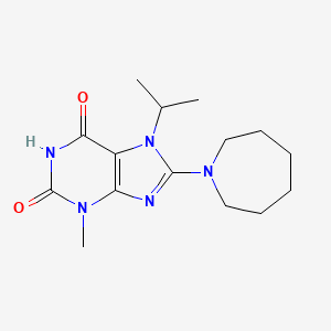 molecular formula C15H23N5O2 B2628447 8-Azepan-1-yl-7-isopropyl-3-methyl-3,7-dihydro-purine-2,6-dione CAS No. 300732-88-1