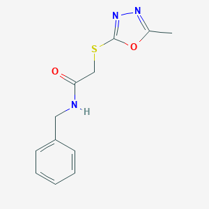 molecular formula C12H13N3O2S B262845 N-benzyl-2-[(5-methyl-1,3,4-oxadiazol-2-yl)sulfanyl]acetamide 