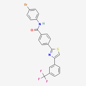 molecular formula C23H14BrF3N2OS B2628453 N-(4-bromophenyl)-4-[4-[3-(trifluoromethyl)phenyl]-1,3-thiazol-2-yl]benzamide CAS No. 338397-07-2