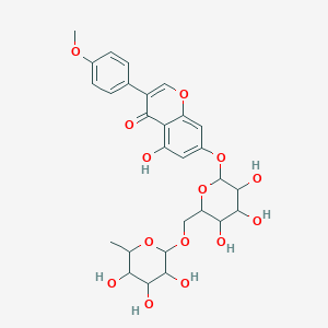 molecular formula C28H32O14 B2628459 5-Hydroxy-3-(4-methoxyphenyl)-7-[3,4,5-trihydroxy-6-[(3,4,5-trihydroxy-6-methyloxan-2-yl)oxymethyl]oxan-2-yl]oxychromen-4-one CAS No. 53840-60-1