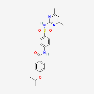 molecular formula C22H24N4O4S B2628460 N-(4-(N-(4,6-二甲基嘧啶-2-基)磺酰基)苯基)-4-异丙氧基苯甲酰胺 CAS No. 333747-27-6