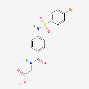 molecular formula C15H13BrN2O5S B2628469 2-{[4-(4-Bromobenzenesulfonamido)phenyl]formamido}acetic acid CAS No. 796083-84-6