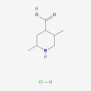 molecular formula C8H16ClNO2 B2628473 2,5-Dimethylpiperidine-4-carboxylic acid hydrochloride CAS No. 2225147-00-0