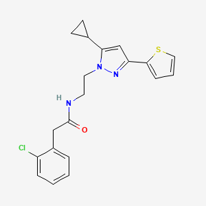 2-(2-chlorophenyl)-N-(2-(5-cyclopropyl-3-(thiophen-2-yl)-1H-pyrazol-1-yl)ethyl)acetamide