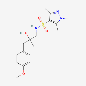 molecular formula C17H25N3O4S B2628481 N-(2-hydroxy-3-(4-methoxyphenyl)-2-methylpropyl)-1,3,5-trimethyl-1H-pyrazole-4-sulfonamide CAS No. 1448027-30-2