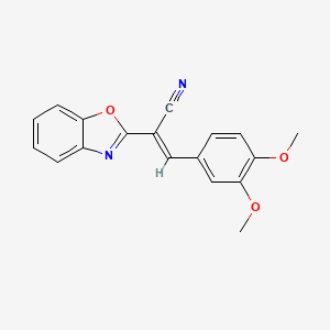 (2E)-2-(1,3-benzoxazol-2-yl)-3-(3,4-dimethoxyphenyl)prop-2-enenitrile