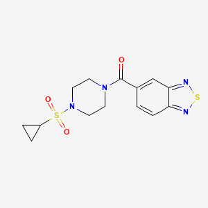 molecular formula C14H16N4O3S2 B2628497 Benzo[c][1,2,5]thiadiazol-5-yl(4-(cyclopropylsulfonyl)piperazin-1-yl)methanone CAS No. 1219906-86-1