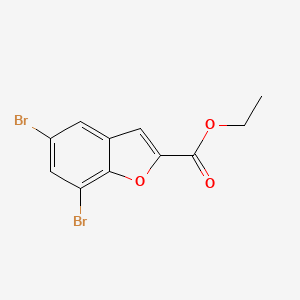 molecular formula C11H8Br2O3 B2628503 5,7-二溴-1-苯并呋喃-2-羧酸乙酯 CAS No. 91182-70-6