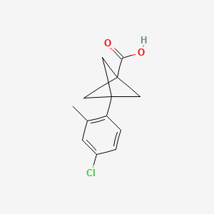 molecular formula C13H13ClO2 B2628506 3-(4-Chloro-2-methylphenyl)bicyclo[1.1.1]pentane-1-carboxylic acid CAS No. 2287299-23-2