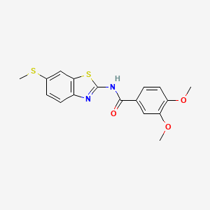 molecular formula C17H16N2O3S2 B2628508 3,4-二甲氧基-N-(6-(甲硫基)苯并[d]噻唑-2-基)苯甲酰胺 CAS No. 922572-82-5
