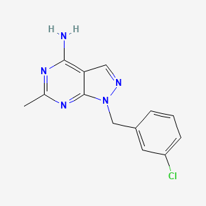 molecular formula C13H12ClN5 B2628513 1-[(3-氯苯基)甲基]-6-甲基-1H-吡唑并[3,4-d]嘧啶-4-胺 CAS No. 1513704-28-3