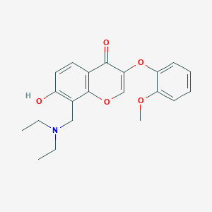 molecular formula C21H23NO5 B2628516 8-(二乙氨基甲基)-7-羟基-3-(2-甲氧基苯氧基)色满-4-酮 CAS No. 848747-49-9