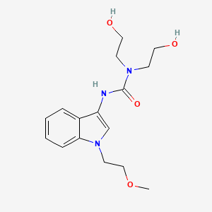molecular formula C16H23N3O4 B2628535 1,1-双(2-羟乙基)-3-(1-(2-甲氧基乙基)-1H-吲哚-3-基)脲 CAS No. 923095-67-4