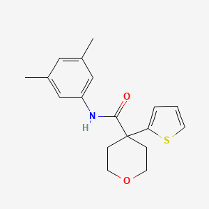 N-(3,5-dimethylphenyl)-4-thiophen-2-yloxane-4-carboxamide