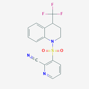 3-[[4-(Trifluoromethyl)-3,4-dihydro-2H-quinolin-1-yl]sulfonyl]pyridine-2-carbonitrile