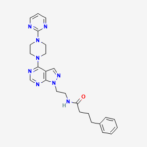 4-phenyl-N-(2-(4-(4-(pyrimidin-2-yl)piperazin-1-yl)-1H-pyrazolo[3,4-d]pyrimidin-1-yl)ethyl)butanamide