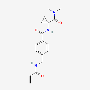 molecular formula C17H21N3O3 B2628559 N-[1-(Dimethylcarbamoyl)cyclopropyl]-4-[(prop-2-enoylamino)methyl]benzamide CAS No. 2361735-29-5