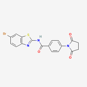 molecular formula C18H12BrN3O3S B2628560 N-(6-溴苯并[d]噻唑-2-基)-4-(2,5-二氧代吡咯烷-1-基)苯甲酰胺 CAS No. 476281-65-9