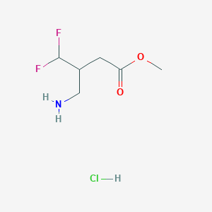 molecular formula C6H12ClF2NO2 B2628572 Methyl 3-(aminomethyl)-4,4-difluorobutanoate;hydrochloride CAS No. 1781065-04-0