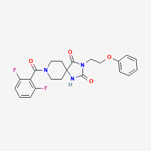 molecular formula C22H21F2N3O4 B2628582 8-(2,6-Difluorobenzoyl)-3-(2-phenoxyethyl)-1,3,8-triazaspiro[4.5]decane-2,4-dione CAS No. 1021081-03-7