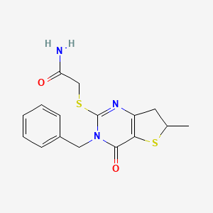2-[(3-Benzyl-6-methyl-4-oxo-6,7-dihydrothieno[3,2-d]pyrimidin-2-yl)sulfanyl]acetamide