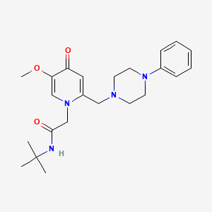 N-(tert-butyl)-2-(5-methoxy-4-oxo-2-((4-phenylpiperazin-1-yl)methyl)pyridin-1(4H)-yl)acetamide