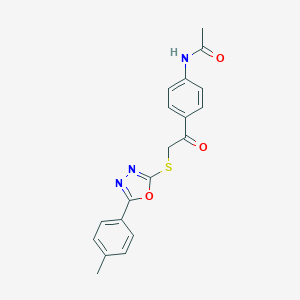 molecular formula C19H17N3O3S B262859 N-[4-({[5-(4-methylphenyl)-1,3,4-oxadiazol-2-yl]sulfanyl}acetyl)phenyl]acetamide 