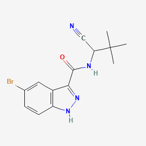molecular formula C14H15BrN4O B2628594 5-Bromo-N-(1-cyano-2,2-dimethylpropyl)-1H-indazole-3-carboxamide CAS No. 2224456-13-5