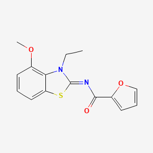 molecular formula C15H14N2O3S B2628597 N-(3-乙基-4-甲氧基-1,3-苯并噻唑-2-亚甲基)呋喃-2-甲酰胺 CAS No. 864925-32-6