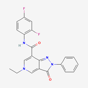 molecular formula C21H16F2N4O2 B2628598 N-(2,4-difluorophenyl)-5-ethyl-3-oxo-2-phenyl-3,5-dihydro-2H-pyrazolo[4,3-c]pyridine-7-carboxamide CAS No. 921881-01-8
