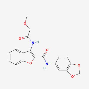 molecular formula C19H16N2O6 B2628600 N-(1,3-苯并二氧杂环-5-基)-3-[(2-甲氧基-1-氧代乙基)氨基]-2-苯并呋喃甲酰胺 CAS No. 872612-91-4