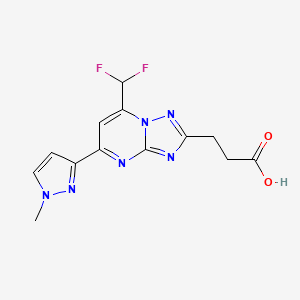 B2628606 3-[7-(difluoromethyl)-5-(1-methyl-1H-pyrazol-3-yl)[1,2,4]triazolo[1,5-a]pyrimidin-2-yl]propanoic acid CAS No. 1174867-81-2