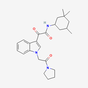 molecular formula C25H33N3O3 B2628618 2-oxo-2-[1-(2-oxo-2-pyrrolidin-1-ylethyl)indol-3-yl]-N-(3,3,5-trimethylcyclohexyl)acetamide CAS No. 872849-00-8
