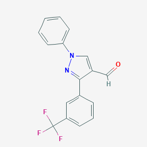 molecular formula C17H11F3N2O B262862 1-phenyl-3-[3-(trifluoromethyl)phenyl]-1H-pyrazole-4-carbaldehyde 
