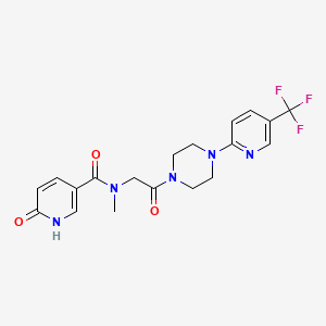 molecular formula C19H20F3N5O3 B2628626 N-methyl-6-oxo-N-(2-oxo-2-(4-(5-(trifluoromethyl)pyridin-2-yl)piperazin-1-yl)ethyl)-1,6-dihydropyridine-3-carboxamide CAS No. 1235022-56-6