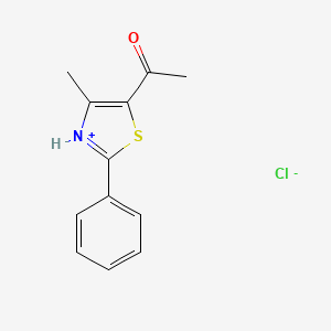 molecular formula C12H12ClNOS B2628628 5-Acetyl-4-methyl-2-phenyl-1,3-thiazol-3-ium chloride CAS No. 125989-57-3