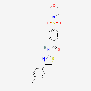 molecular formula C21H21N3O4S2 B2628651 4-(morpholinosulfonyl)-N-(4-(p-tolyl)thiazol-2-yl)benzamide CAS No. 313537-98-3