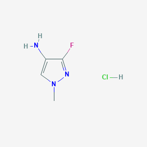 molecular formula C4H7ClFN3 B2628656 3-Fluoro-1-methylpyrazol-4-amine;hydrochloride CAS No. 2402829-78-9