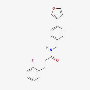 molecular formula C20H18FNO2 B2628657 3-(2-氟苯基)-N-(4-(呋喃-3-基)苄基)丙酰胺 CAS No. 2034455-58-6