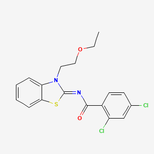 (Z)-2,4-dichloro-N-(3-(2-ethoxyethyl)benzo[d]thiazol-2(3H)-ylidene)benzamide