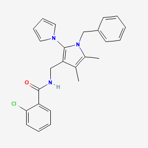 molecular formula C25H24ClN3O B2628667 N-[(1-benzyl-4,5-dimethyl-2-pyrrol-1-ylpyrrol-3-yl)methyl]-2-chlorobenzamide CAS No. 478077-13-3