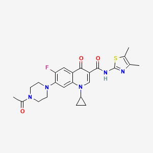 molecular formula C24H26FN5O3S B2628669 7-(4-acetylpiperazin-1-yl)-1-cyclopropyl-N-(4,5-dimethylthiazol-2-yl)-6-fluoro-4-oxo-1,4-dihydroquinoline-3-carboxamide CAS No. 951938-83-3