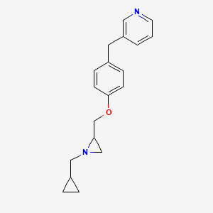 molecular formula C19H22N2O B2628672 3-[[4-[[1-(Cyclopropylmethyl)aziridin-2-yl]methoxy]phenyl]methyl]pyridine CAS No. 2418716-27-3