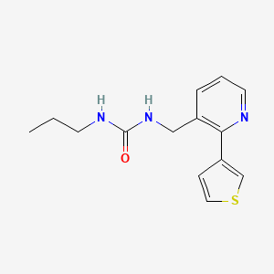 molecular formula C14H17N3OS B2628676 1-Propyl-3-((2-(thiophen-3-yl)pyridin-3-yl)methyl)urea CAS No. 2034268-80-7