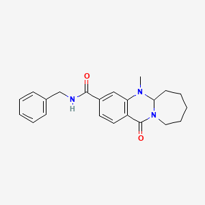 molecular formula C22H25N3O2 B2628688 N-benzyl-5-methyl-12-oxo-5,5a,6,7,8,9,10,12-octahydroazepino[2,1-b]quinazoline-3-carboxamide CAS No. 1775357-93-1