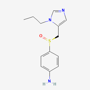 molecular formula C13H17N3OS B2628689 (S)-4-(((1-Propyl-1H-imidazol-5-yl)methyl)sulfinyl)aniline CAS No. 497223-38-8