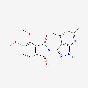 molecular formula C18H16N4O4 B2628698 2-(4,6-二甲基-1H-吡唑并[3,4-b]吡啶-3-基)-4,5-二甲氧基异吲哚啉-1,3-二酮 CAS No. 832746-58-4